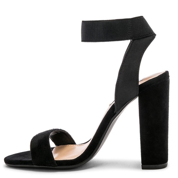 BNWOB Steve Madden Celebrate Suede Elastic Strap Sandals 9.5 Black - Picture 5 of 11